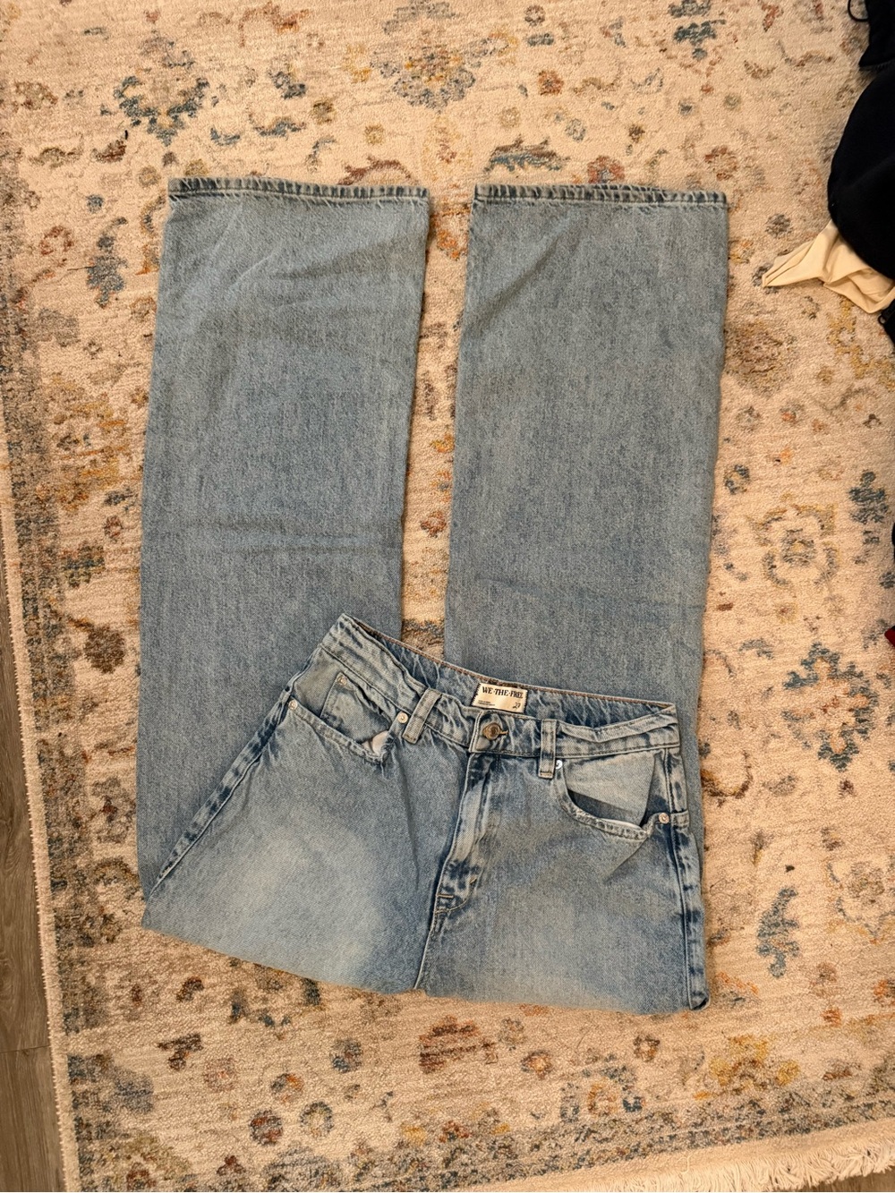 Free People Light Wash Straight Leg Denim Jeans